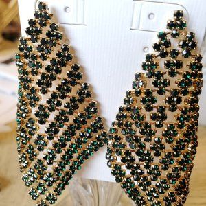 New green/gold tone Guess Earrings